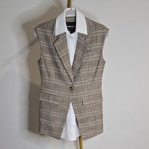 Kenneth Cole Brown Plaid Vest